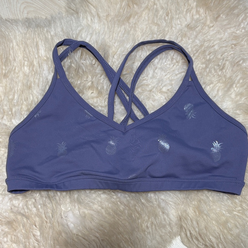 Beyond Yoga Lavender Purple Crisscross Pineapple Sports Bra NWOT